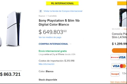 Comparativo de precios de la PlayStation 5
