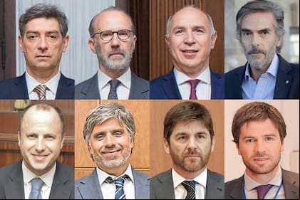 Ministros de la Corte Horacio Rossati, Carlos Rosenkrantz y Ricardo Lorenzetti; los camaristas Gustavo Hornos y Mariano Borinsky; los jueces Rodrigo Giménez Uriburu y Andrés Basso, y el fiscal Ignacio Mahiques